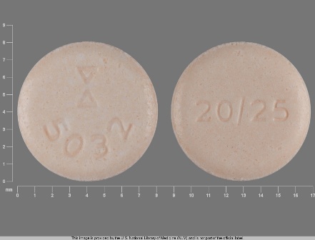5032 20 25: (0172-5032) Hctz 25 mg / Lisinopril 20 mg Oral Tablet by Ncs Healthcare of Ky, Inc Dba Vangard Labs