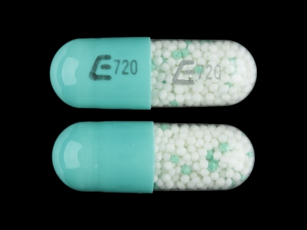 E 720 green and white capsule