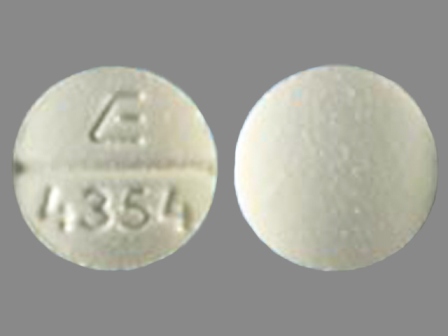E 4354 : (0185-4351) Isoniazid 100 mg Oral Tablet by Remedyrepack Inc.