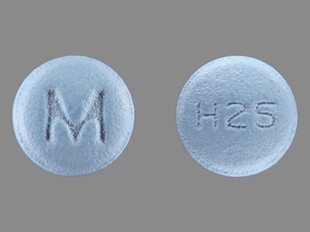 M H25: (0378-2587) Hydroxyzine Hydrochloride 25 mg (Hydroxyzine Pamoate 42.6 mg) Oral Tablet by Mylan Pharmaceuticals Inc.