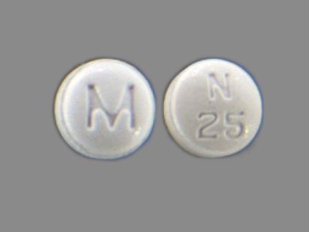 M N 25: (0378-5525) Ropinirole 0.25 mg (As Ropinirole Hydrochloride) Oral Tablet by Mylan Pharmaceuticals Inc.