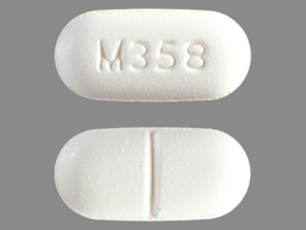 M358: (0406-0358) Apap 500 mg / Hydrocodone Bitartrate 7.5 mg Oral Tablet by Cardinal Health