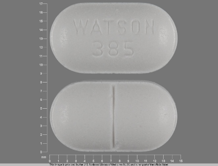 WATSON 385: (0591-0385) Apap 500 mg / Hydrocodone Bitartrate 7.5 mg Oral Tablet by Watson Laboratories, Inc.