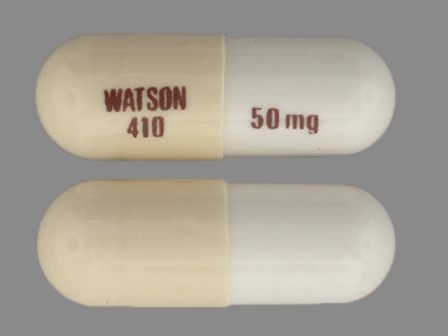 WATSON 410 50 mg: (0591-0410) Doxycycline (As Doxycycline Hyclate) 50 mg Oral Capsule by Watson Laboratories, Inc.