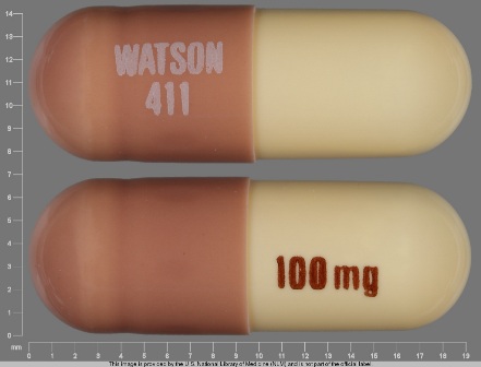 WATSON 411 100 mg: (0591-0411) Doxycycline (As Doxycycline Hyclate) 100 mg Oral Capsule by Watson Laboratories, Inc.