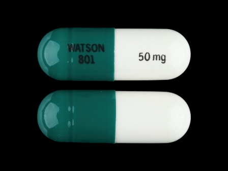 WATSON 801 50 mg: (0591-0801) Hydroxyzine Pamoate 50 mg Oral Capsule by Impax Generics