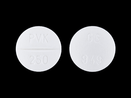 PVK 250 GG 949 round white tablet