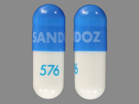 SANDOZ 576: (0781-2672) Calcium Acetate 667 mg (Calcium 169 mg) Oral Capsule by Sandoz Inc