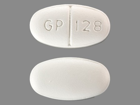 GP 128 White Oval Pill