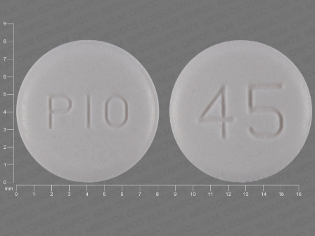 PIO 45: (16729-022) Pioglitazone Hydrochloride 45 mg Oral Tablet by Remedyrepack Inc.