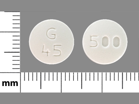 G 45 500: (24658-290) Metformin Hydrochloride 500 mg Oral Tablet by Blu Pharmaceuticals, LLC