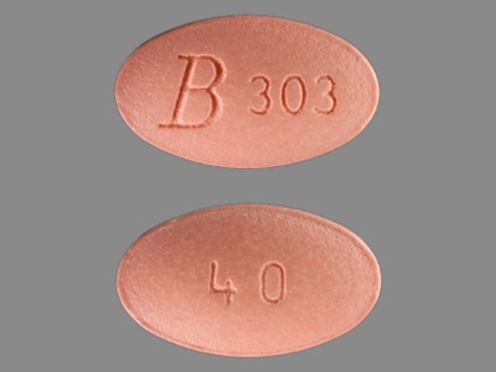 B303 40: (24658-303) Simvastatin 40 mg Oral Tablet, Film Coated by State of Florida Doh Central Pharmacy