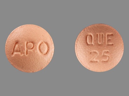 APO QUE 25: (43353-788) Quetiapine (As Quetiapine Fumarate) 25 mg Oral Tablet by Apotex Corp.