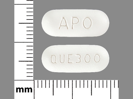 APO QUE300: (43353-847) Quetiapine Fumarate 300 mg Oral Tablet, Film Coated by Remedyrepack Inc.