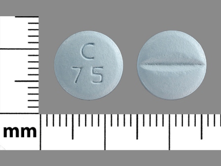 C 75: (43353-944) Metoprolol Tartrate 100 mg Oral Tablet, Film Coated by Remedyrepack Inc.