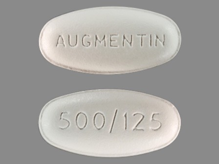 AUGMENTIN 500 125 : (43598-206) Amoxicillin (As Amoxicillin Trihydrate) 500 mg / Clavulanic Acid (As Clavulanate Potassium) 125 mg Oral Tablet by Dr. Reddy's Laboratories Inc