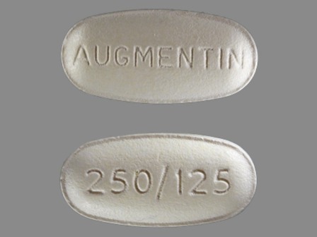 AUGMENTIN 250 125 : (43598-218) Amoxicillin (As Amoxicillin Trihydrate) 250 mg / Clavulanic Acid (As Clavulanate Potassium) 125 mg Oral Tablet by Dr. Reddy's Laboratories Inc