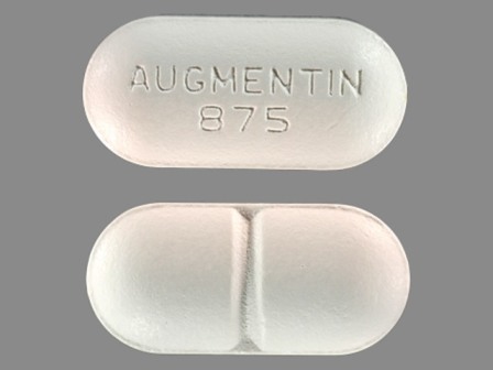 AUGMENTIN 875: (43598-221) Amoxicillin (As Amoxicillin Trihydrate) 875 mg / Clavulanic Acid (As Clavulanate Potassium) 125 mg Oral Tablet by Dr. Reddy's Laboratories Inc