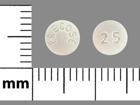 PRECOSE 25: (47781-340) Acarbose 25 mg Oral Tablet by Alvogen, Inc.