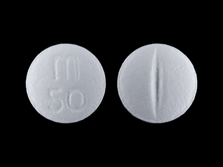 m 50: (49884-405) Metoprolol Succinate 50 mg 24 Hr Extended Release Tablet by Par Pharmaceutical Inc.