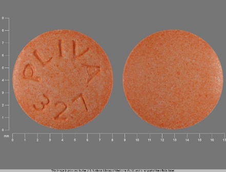 Pliva 327 round orange pill