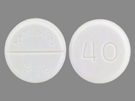 MYLAN 216 40: (51079-073) Furosemide 40 mg Oral Tablet by Udl Laboratories, Inc.