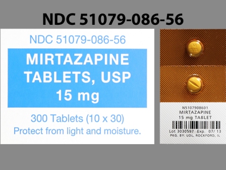 M 515: (51079-086) Mirtazapine 15 mg Oral Tablet by Udl Laboratories, Inc.