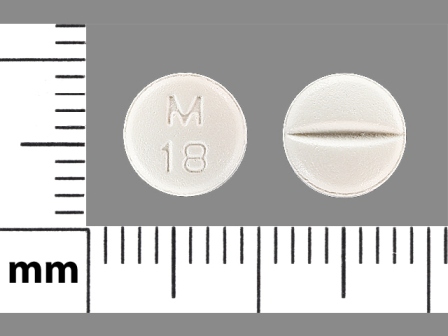 M 18: (51079-255) Metoprolol Tartrate 25 mg (Metoprolol Succinate 23.75 mg) Oral Tablet by Mylan Institutional Inc.