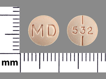 MD 532 orange round pill