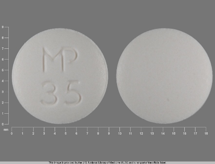 MP 35 round white pill
