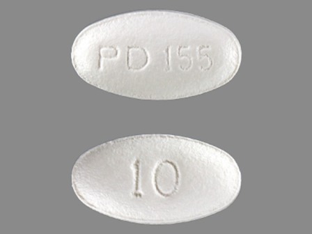 PD 155 10 White Oval Pill