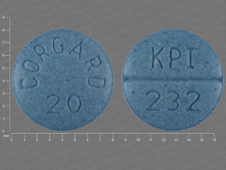 KPI 232 Corgard 20: (59762-0810) Nadolol 20 mg Oral Tablet by Greenstone LLC