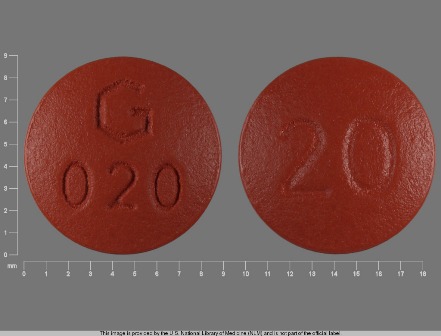 G 020 20: (59762-5021) Quinapril Hydrochloride 20 mg Oral Tablet, Film Coated by Carilion Materials Management