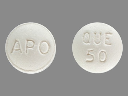 APO QUE 50: (60429-372) Quetiapine Fumarate 50 mg Oral Tablet, Film Coated by Remedyrepack Inc.