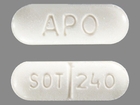 APO SOT 240: (60429-751) Sotalol Hydrochloride 240 mg Oral Tablet by Golden State Medical Supply, Inc.