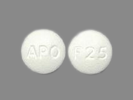 APO F25: (60429-758) Fluvoxamine Maleate 25 mg Oral Tablet by Golden State Medical Supply, Inc.