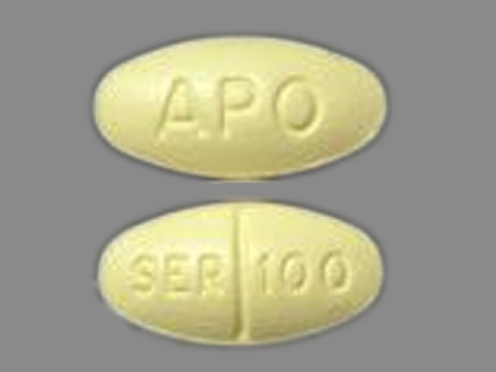 APO SER 100: (60505-0182) Sertraline (As Sertraline Hydrochloride) 100 mg Oral Tablet by Apotex Corp