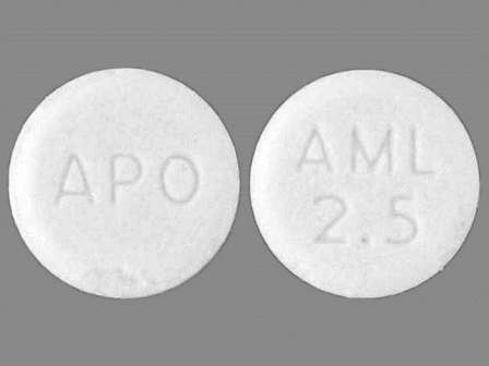 APO AML 2 5: (60505-0193) Amlodipine (As Amlodipine Besylate) 2.5 mg Oral Tablet by Apotex Corp.