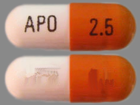 APO 2 5: (60505-2876) Ramipril 2.5 mg Oral Capsule by Apotex Corp.