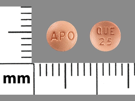 APO QUE 25: (60505-3130) Quetiapine (As Quetiapine Fumarate) 25 mg Oral Tablet by Apotex Corp.