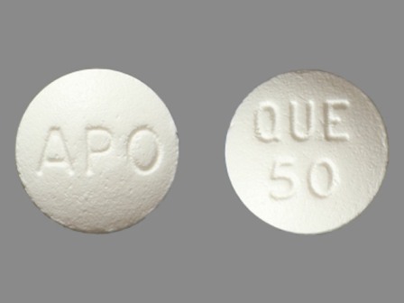 APO QUE 50: (60505-3132) Quetiapine (As Quetiapine Fumarate) 50 mg Oral Tablet by Apotex Corp.