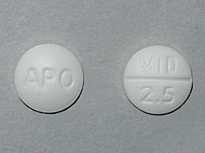 APO MID 2 5: (60687-387) Midodrine Hydrochloride 2.5 mg Oral Tablet by Major Pharmaceuticals