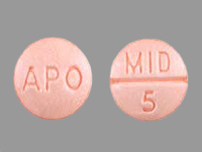 APO MID 5: (60687-398) Midodrine Hydrochloride 5 mg Oral Tablet by American Health Packaging