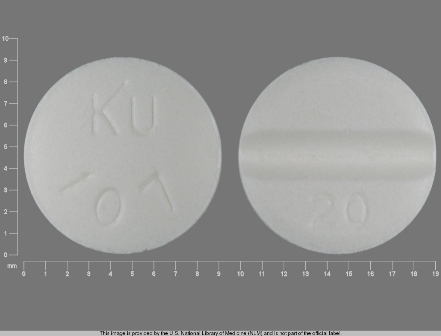 20 KU 107: (62175-107) Isosorbide Mononitrate 20 mg Oral Tablet by Remedyrepack Inc.