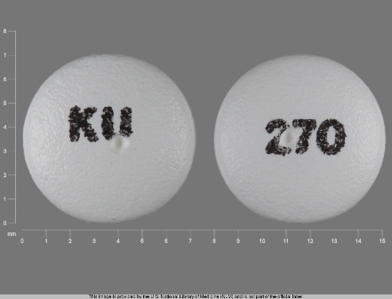 KU 270: (62175-270) Oxybutynin Chloride 5 mg 24 Hr Extended Release Tablet by Kremers Urban Pharmaceuticals Inc.