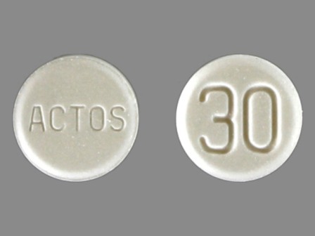 ACTOS 30: (63304-312) Pioglitazone (As Pioglitazone Hydrochloride) 30 mg Oral Tablet by Ranbaxy Pharmaceuticals Inc.