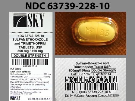 MP 85: (63739-228) Smx 800 mg / Tmp 160 mg Oral Tablet by Mckesson Packaging Services a Business Unit of Mckesson Corporation