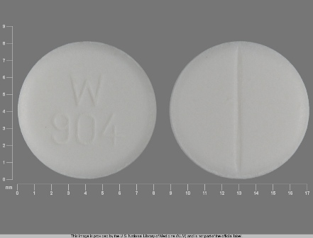 W 904: (64679-904) Captopril 50 mg Oral Tablet by Ncs Healthcare of Ky, Inc Dba Vangard Labs