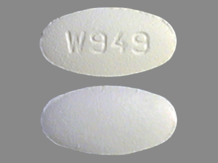 W949: (64679-949) Clarithromycin 500 mg Oral Tablet by Wockhardt USA LLC.