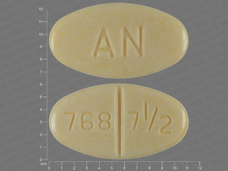 768 7 1 2 AN: (65162-768) Warfarin Sodium 7.5 mg/1 Oral Tablet by Aidarex Pharmaceuticals LLC